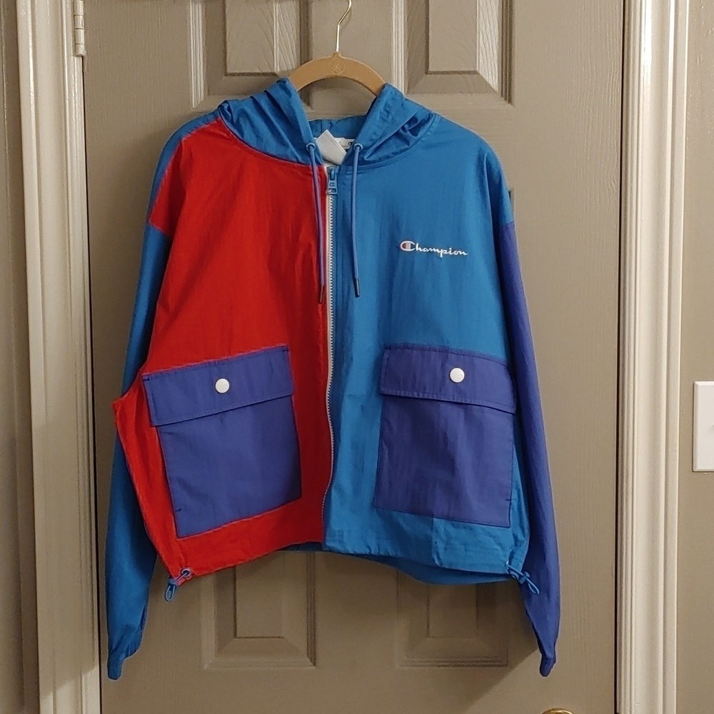 Nwot Women's Colorblock Oversized Cropped Jacket Size Medium